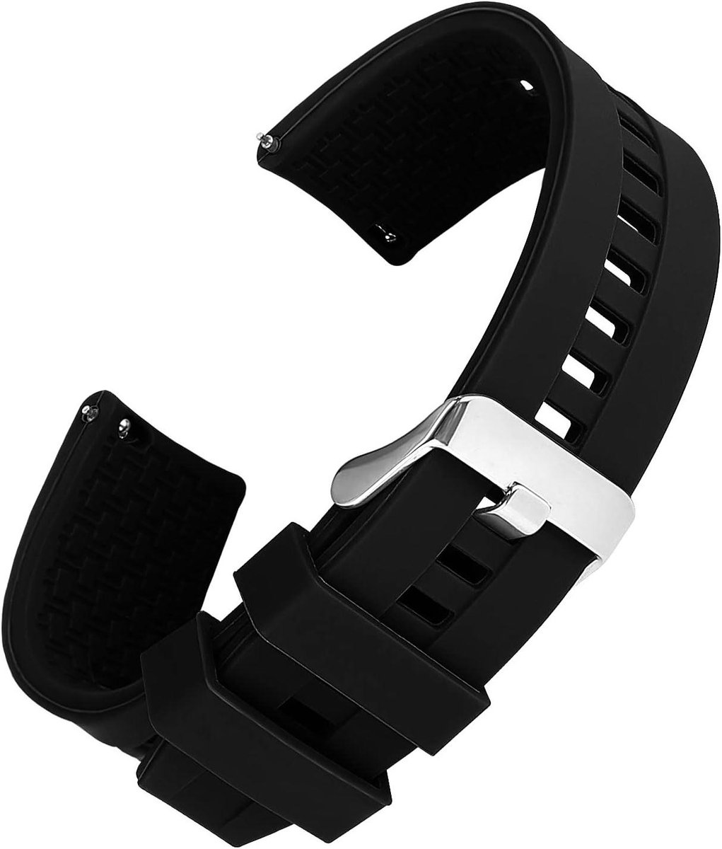 VVGoods - Siliconen Quick Release Vervangend Waterdicht Horlogebandje Zilveren Gesp Heren Dames Smart-Sport horlogebandjes