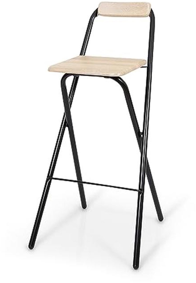 Opvouwbare Barkruk in Houtlook met Voetensteun - Multifunctionele Klapbarkruk
