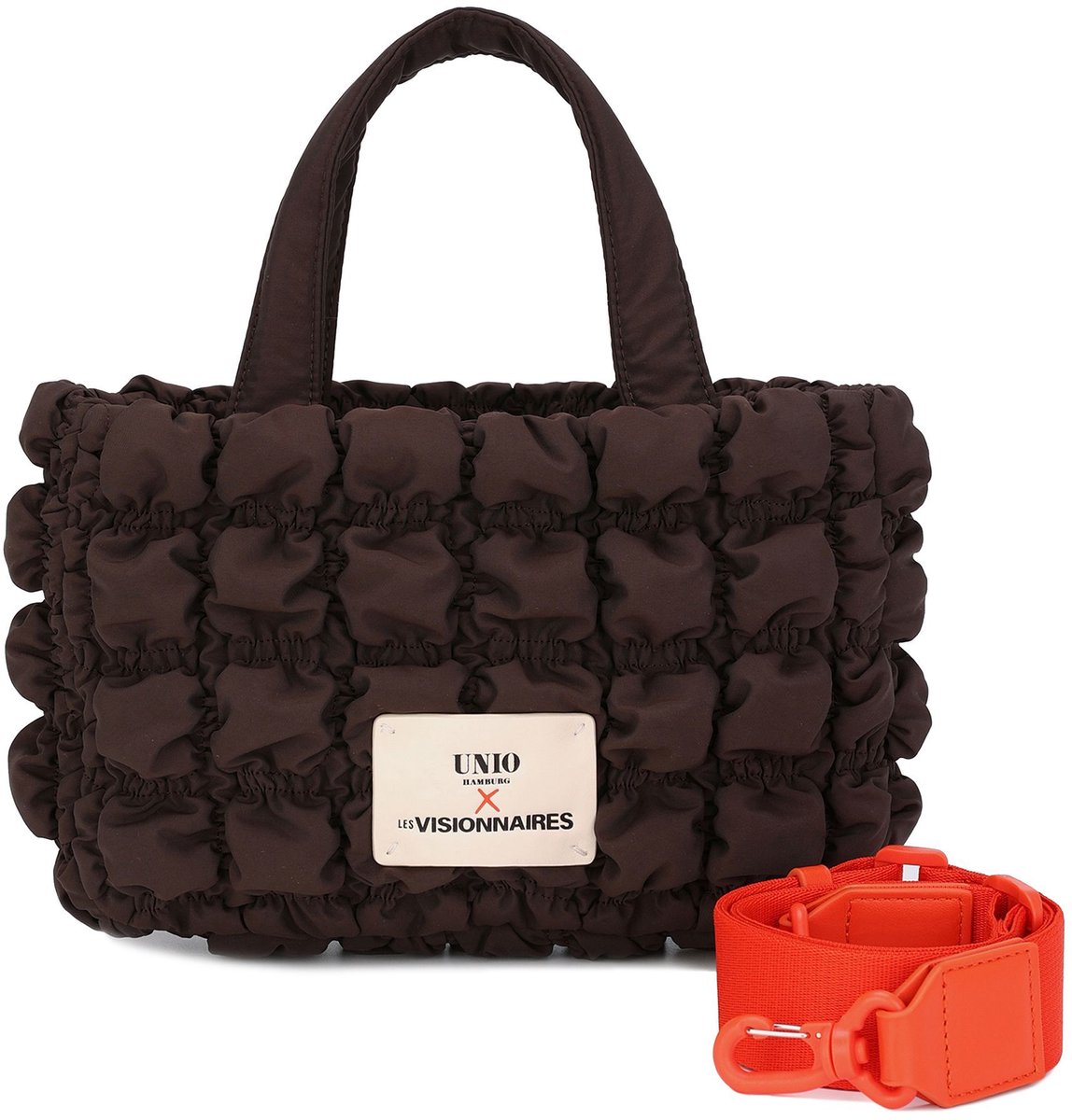 Unio Hamburg x Les Visionnaires handtas schoudertas Bubble Unio Cortina Chocolate donkerbruin