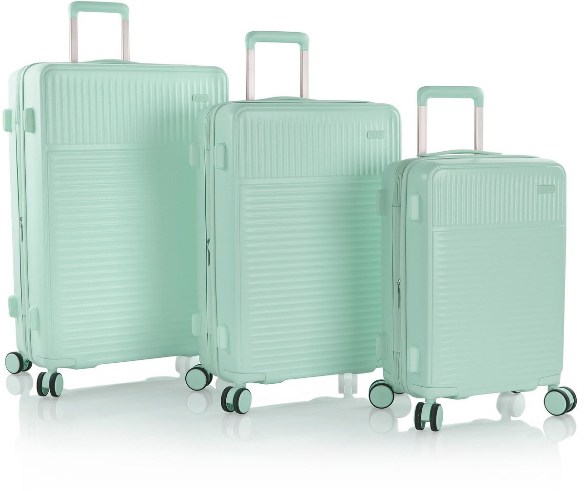 Heys Pastel 4 wielen Kofferset 3-delig met uitbreidingsplooi - Harde bagage - TSA slot - mint