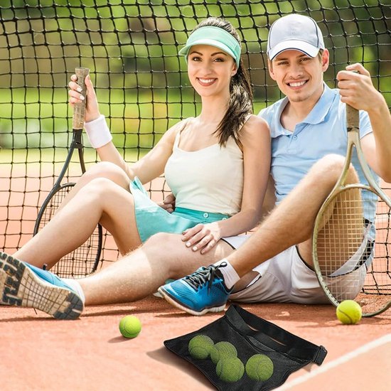Verstelbare Taille Tas voor Tennis-, Pickleball- en Golfballen - Zwart — afbeelding 4