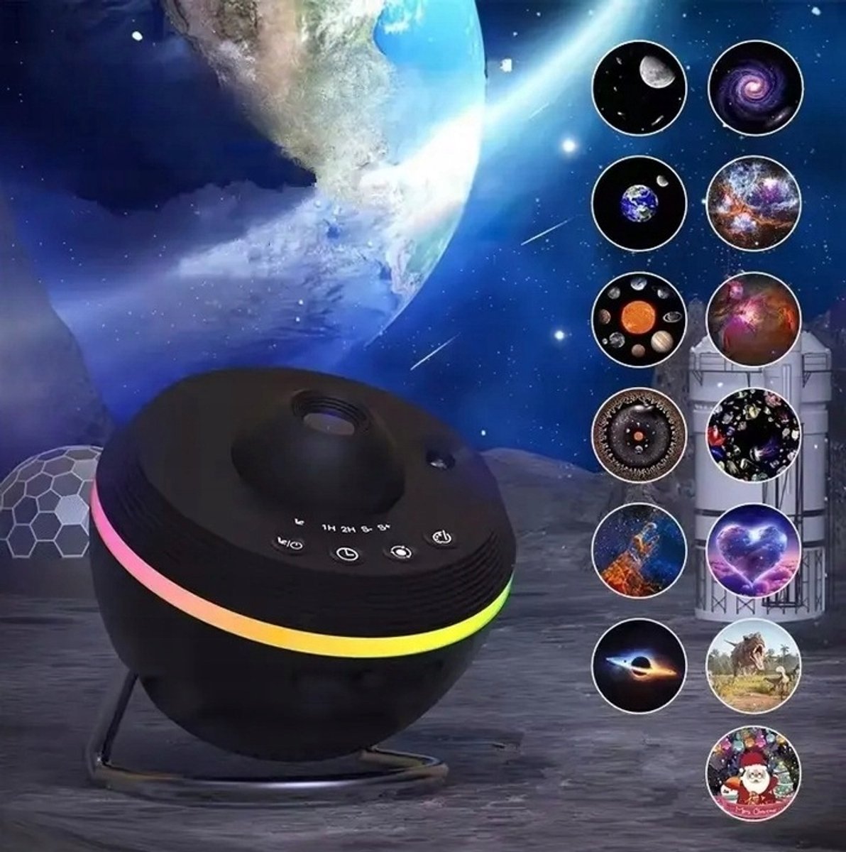 Planetarium Projector - 4K Sterrenhemel Projectie met 13 Schijven (Inclusief Meteoren) - Sfeervolle Nachtlamp voor Slaapkamer en Woonkamer – foto 7