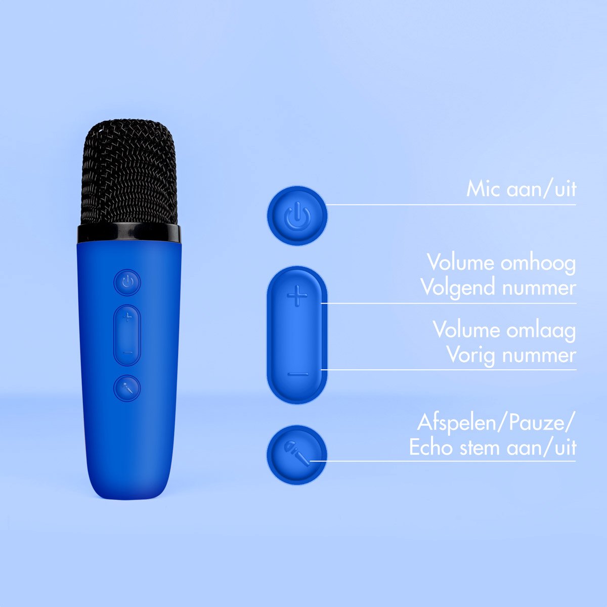 imoshion Karaoke Set - Met Bluetooth Speaker en Draadloze Microfoon - Karaokeset voor Volwassenen en Kinderen — afbeelding 8