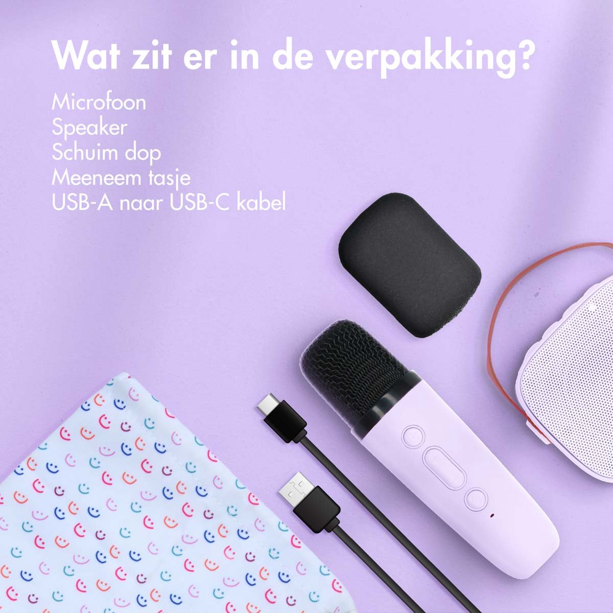 imoshion Karaoke Set - Met Bluetooth Speaker en Draadloze Microfoon - Karaokeset voor Volwassenen en Kinderen — afbeelding 11