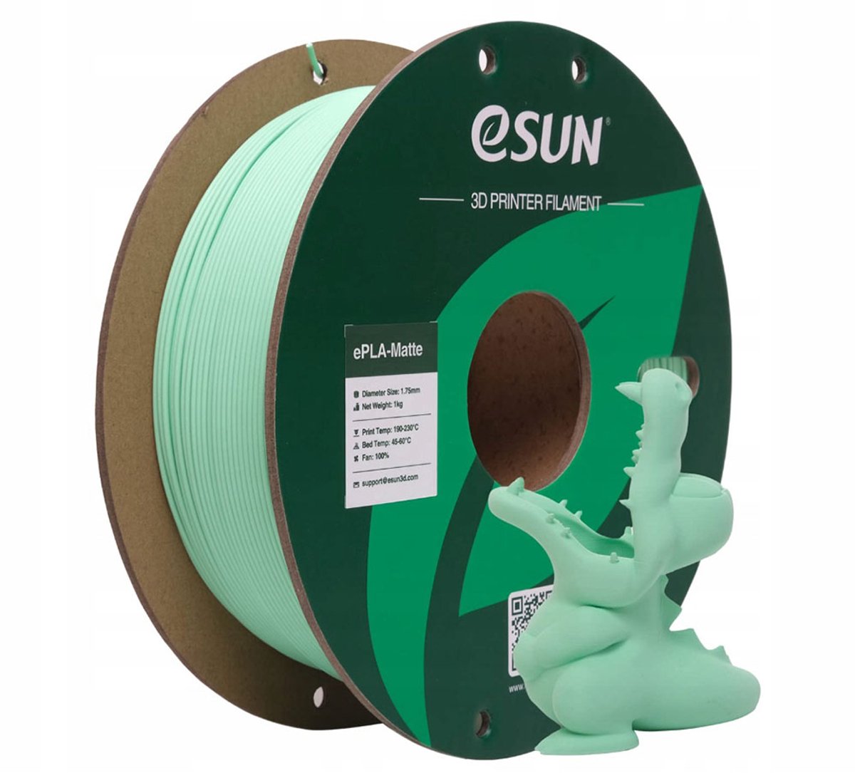 eSun ePLA-Matte Mintgroen mat / Mint green 1 kg - 1.75mm - 3D printer filament