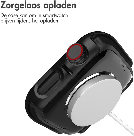 iMoshion Hardcase + Protecteur d'écran pour Apple Watch Series 4-6/SE 44 mm - Zwart
