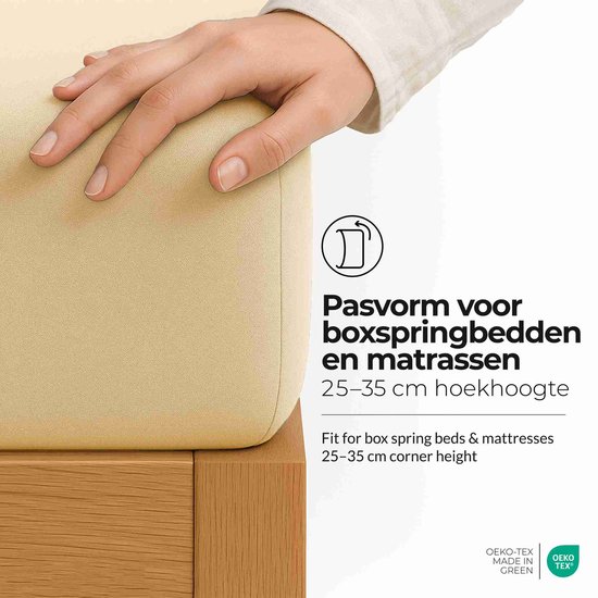 Hoeslaken etérea Extra Jersey 240x220 cm - Oekotex - 100% coton - jusqu'à 35 cm - Ivoire
