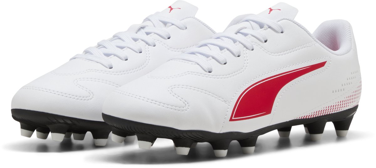 PUMA VITORIA II FG/AG Jr Unisex Sportschoenen - Puma White-Puma Red