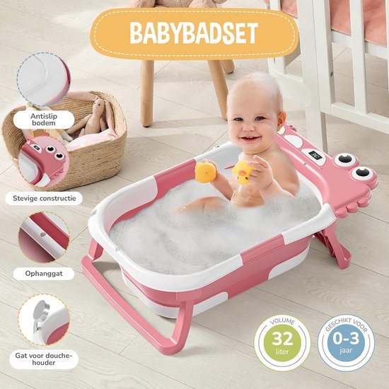 Baby Badje met Standaard - Inklapbaar Baby Bad - Zitbad Kinderen van Merkloos — afbeelding 3