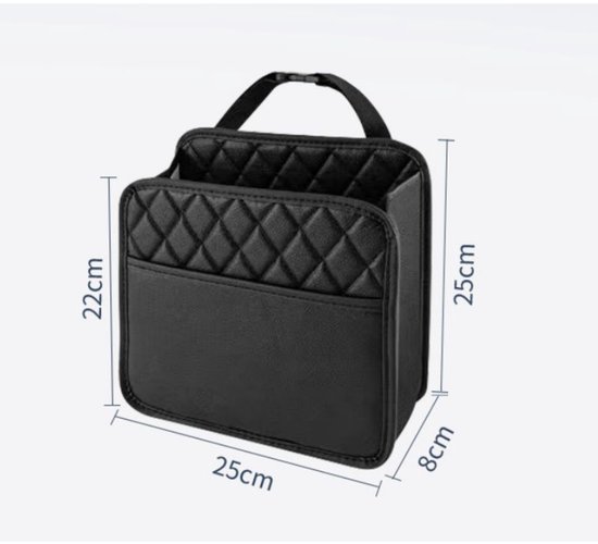 Opbergtas voor de achterkant van de autostoel - opbergtas voor de achterbank - opbergbox - opbergtas - autoaccessoires - universeel voor auto's - geschikt voor autodecoratie - opbergruimte - zwart - 25*8*25 cm — afbeelding 2