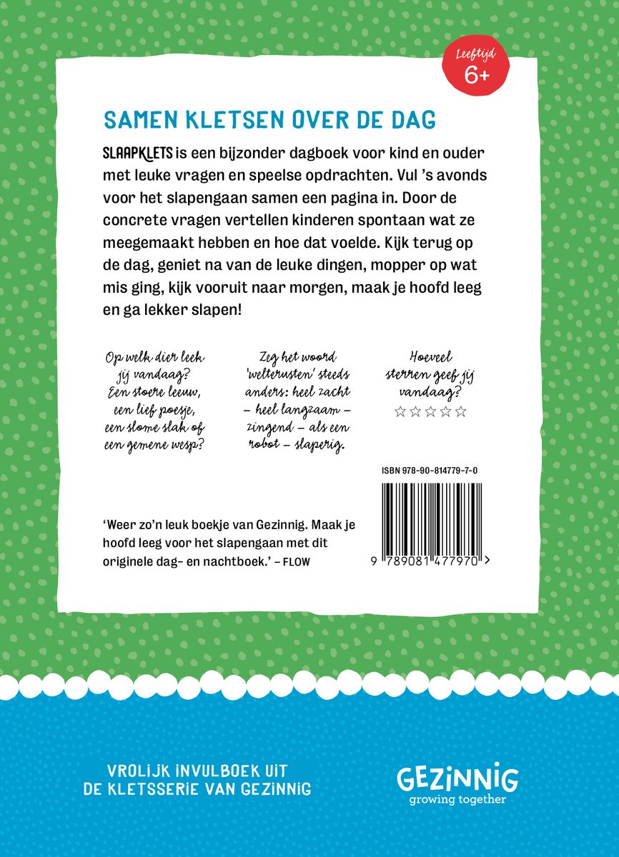Slaapklets! - back cover