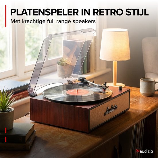 Retro platenspeler - Audizio Reno - Bluetooth platenspeler - LP speler met auto-stop - Koper — afbeelding 2