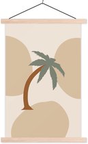 Porte-affiche avec affiche - Affiche scolaire - Palmier - Pastel - Été - 60x90 cm - Lattes vierges