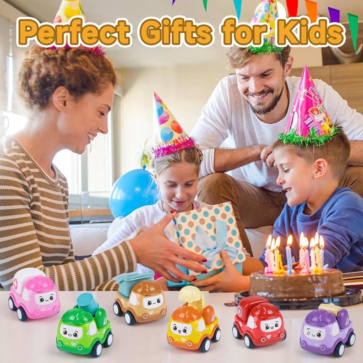 Kraftverdia - Mini Speelgoed auto - Babyspeelgoed - Speelgoedauto set 6stuks - Vanaf 1 jaar jongens en meisjes - voertuigenset voor peuters 12-18-24maanden - Terugtrek-auto speelgoed — afbeelding 8