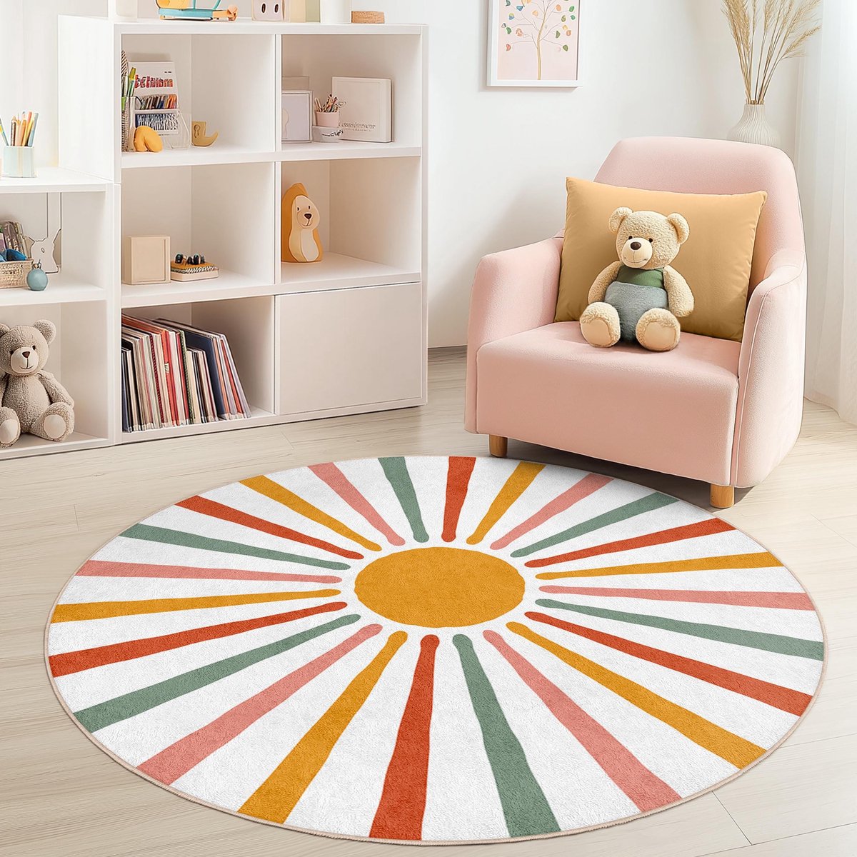 Mila Home - Kindertapijt Rond - Vloerkleed Kinderkamer Tapijt - Speeltapijt - Wasbaar - Antislip - OEKO-TEX Gecertificeerd - 581 3
