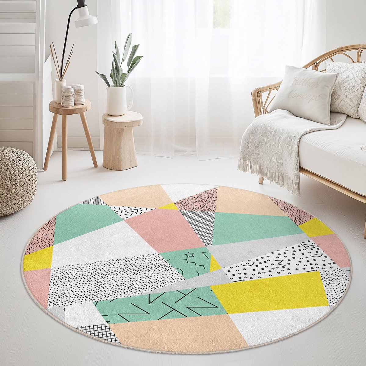 Mila Home - Tapijt Vloerkleed Rond - Wasbaar - Antislip - OEKO-TEX Gecertificeerd - Voor W