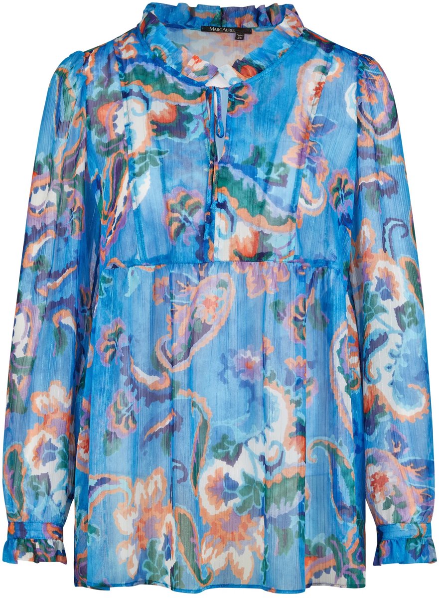 Marc Aurel - blauwe blouse paisley - maat 36