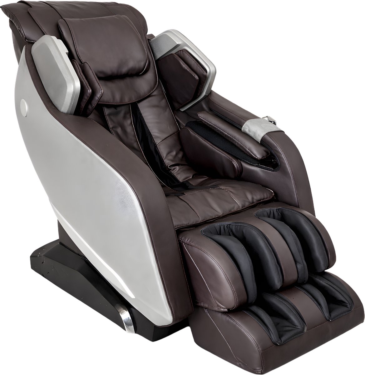 AlienComfort™ Therapeutische Massagestoel ROTAI - Zilver-Bruin - 24 Airbags - Ultra Full body Massage - Shiatsu - Surround Sound - Massage stoel - Massagestoel Elektrisch - Massagestoel - Massage apparaat - Massage zetel - Massagefauteuil