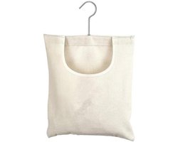 Opbergtas voor wasknijpers - 31.75*26.67 cm - Draagbare - Opbergtassen voor het organiseren - Stof- en vochtbestendige tassen - Opbergtas - Met haken - Beige - 300D Oxfordstof - Voor binnen en buiten - Hangend opbergtas