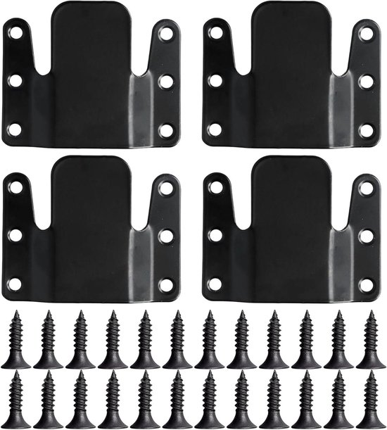 Hobbyme 4 Stuks Terrasmeubelklemmen – Universele Zwarte Kunststof Clips Voor Bank, Rotan & Sectionele Buitenmeubelen – Stevige Bevestiging Voor Tuinmeubilair