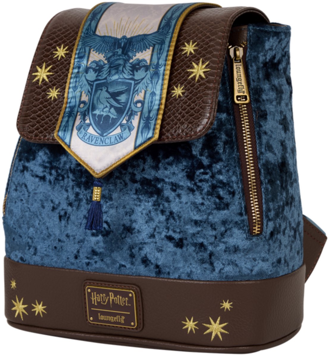 LOUNGEFLY Exclusive Harry Potter Ravenclaw Banner Velvet Backpack