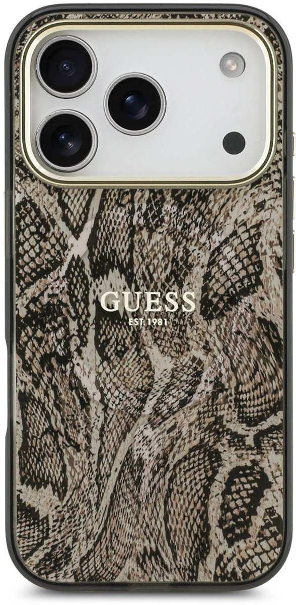 Guess Back Cover Case - iPhone 17 Pro Max - Brown - Slanke TPU Bescherming - Antislip Grip