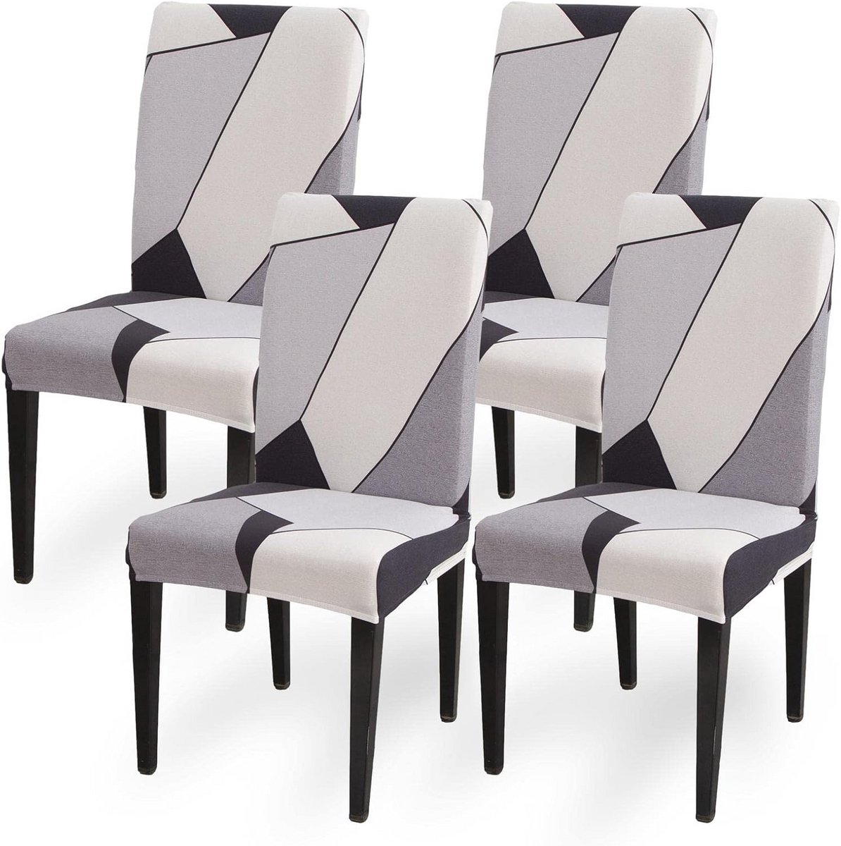 Set van 4 Eetstoelhoezen - Afneembare en Wasbare Beschermhoezen voor Eetkamerstoelen - Stretch Stoelbeschermer voor Thuis, Keuken en Feesten