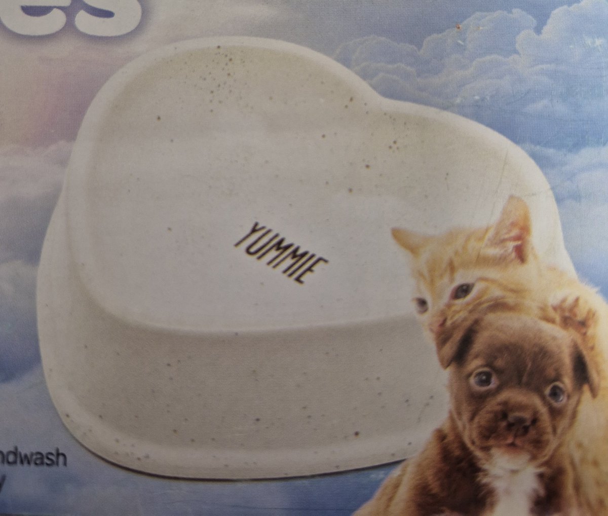voerbak voor hond of kat - keramiek- hartvorm - 250 ml