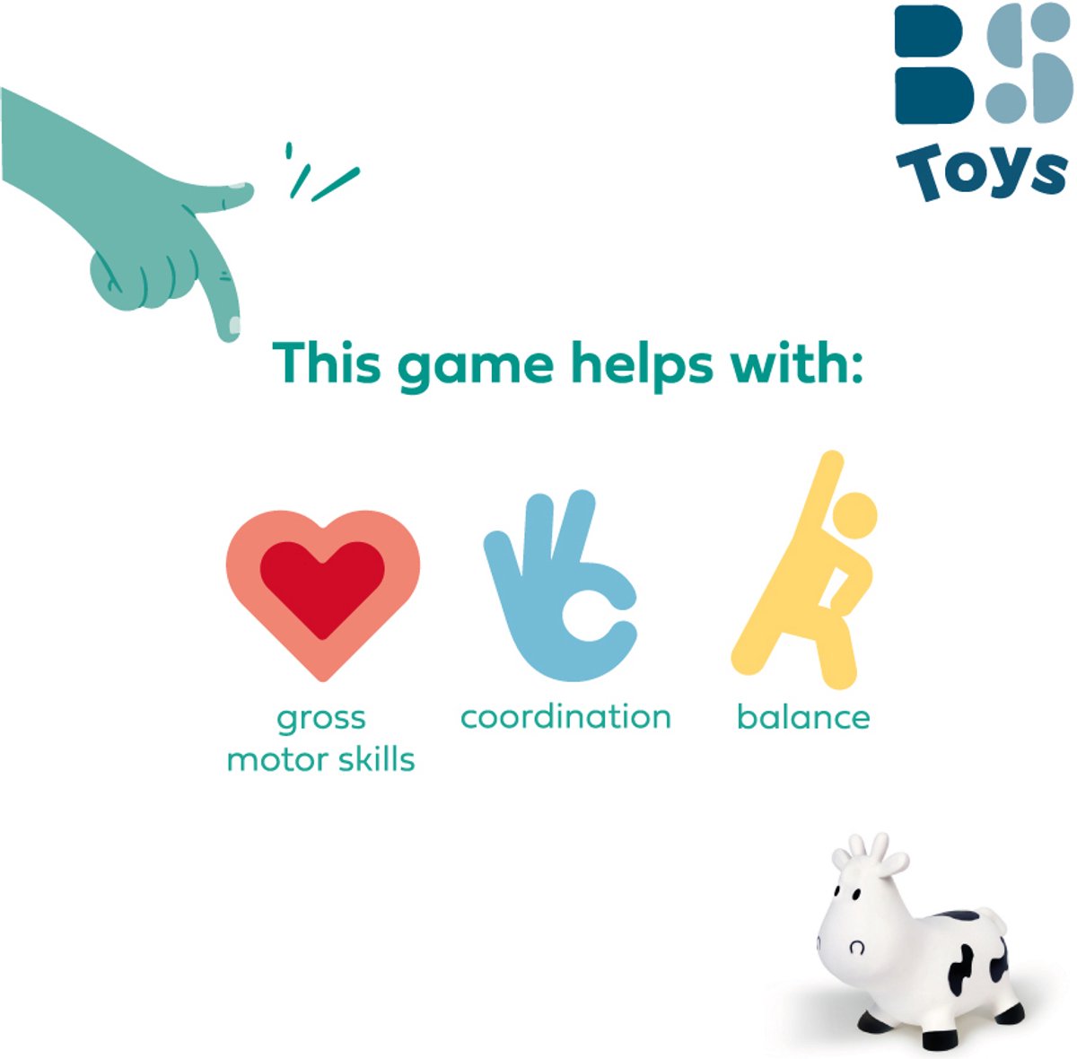 BS Toys Skippydier - Springkoe Jumpbal - Speelgoed Hopperbal - Jumping Dieren - Bounce bal koe - Kinderspeelgoed - Speelgoed 2 Jaar - Inclusief Pomp - Tot 50 kg Gewicht - Cadeau kind — afbeelding 9