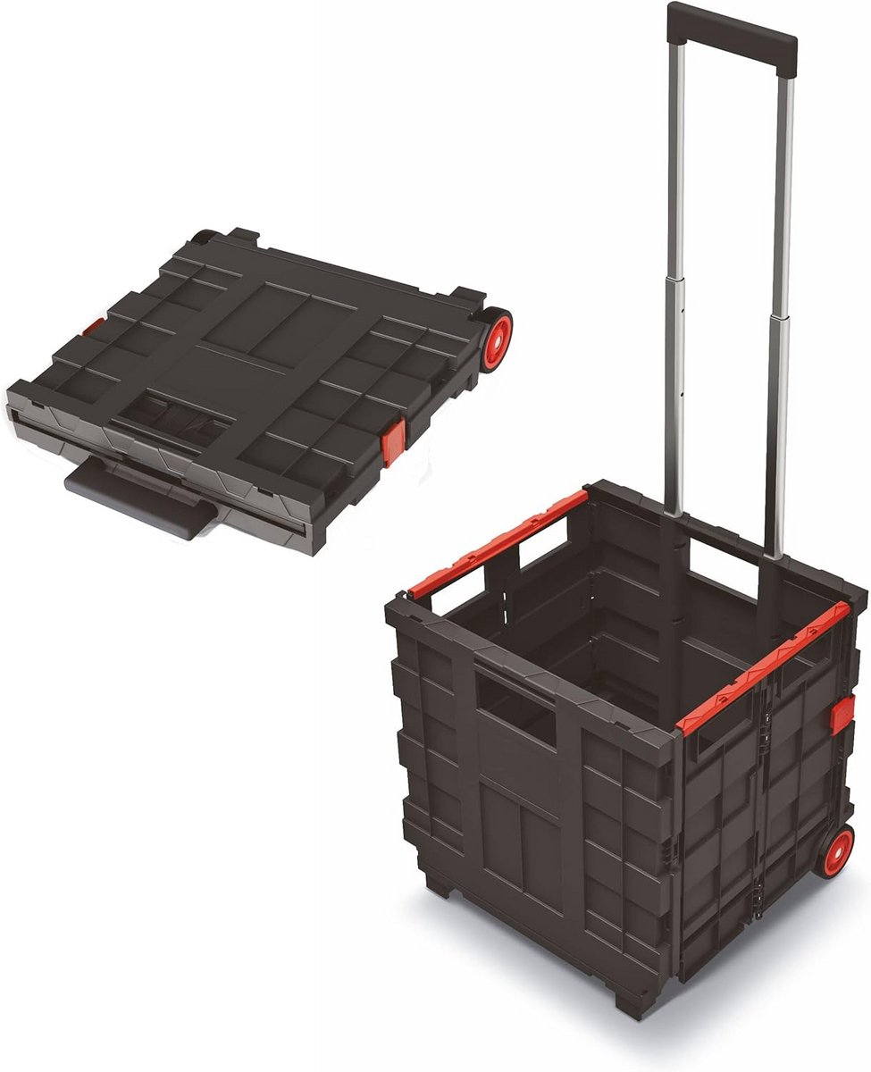 Inklapbare Boodschappentrolley met Wielen en Telescoopgreep - 35 Liter Winkelwagen