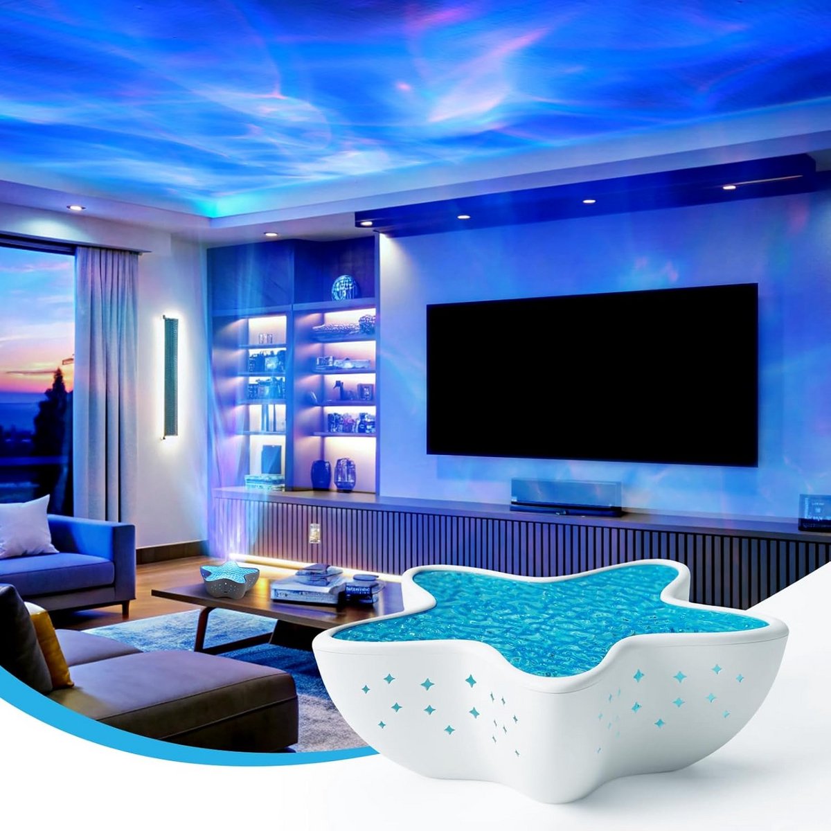 Sterrenhemel Projector met Aurora en Golf effect - Slaapkamer Nachtlamp voor Ontspanning