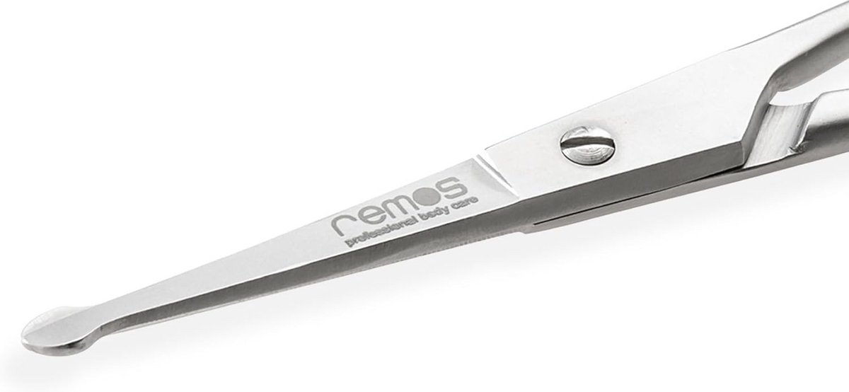 Neushaar Schaar met Ronde Tip - Roestvrij Staal - Veilig Knippen Oren en Neus - 11.5 cm
