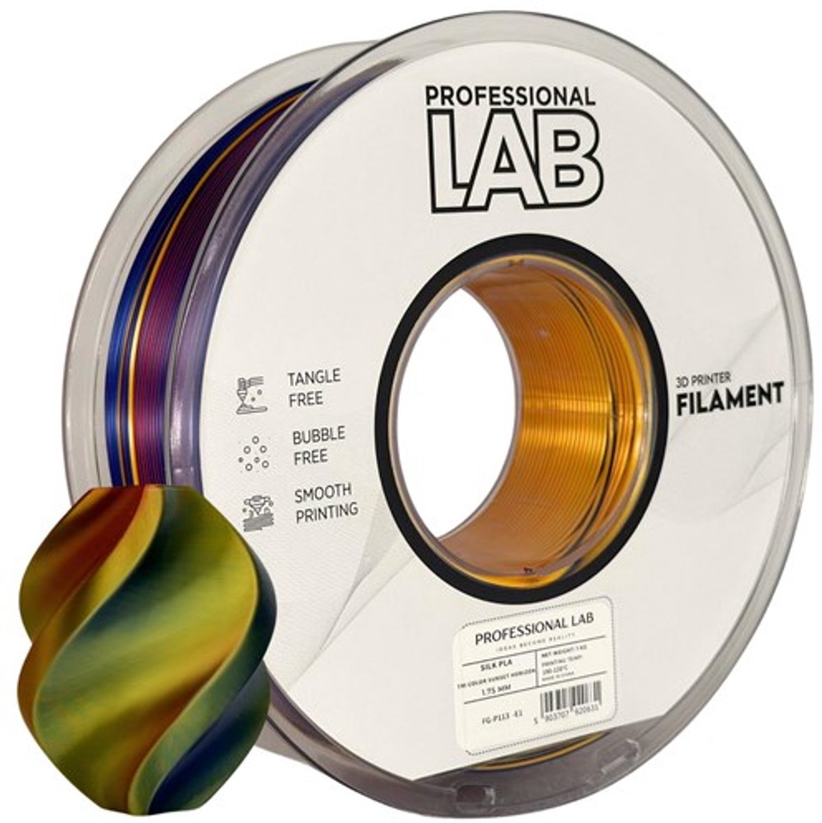 Professional Lab - Silk PLA - Tri Color Sunset Horizon - 1kg - 1.75mm