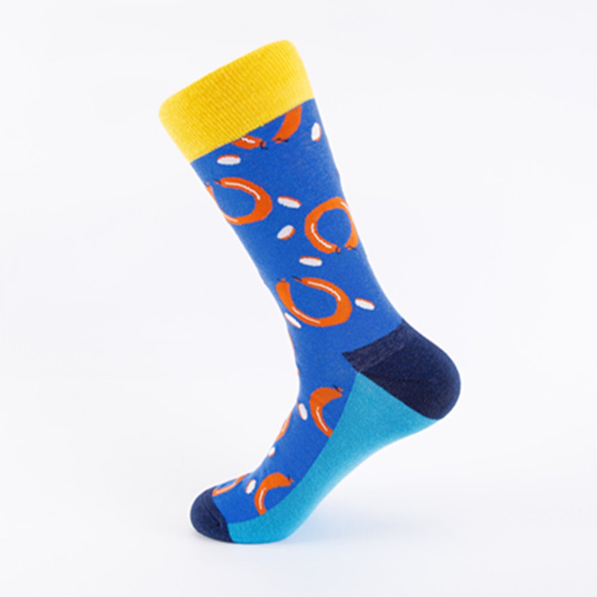 Sokken heren - mannen - blauw - leuke worst - rookworst - 40 - 46 - cadeau voor hem - geschenk man - gift