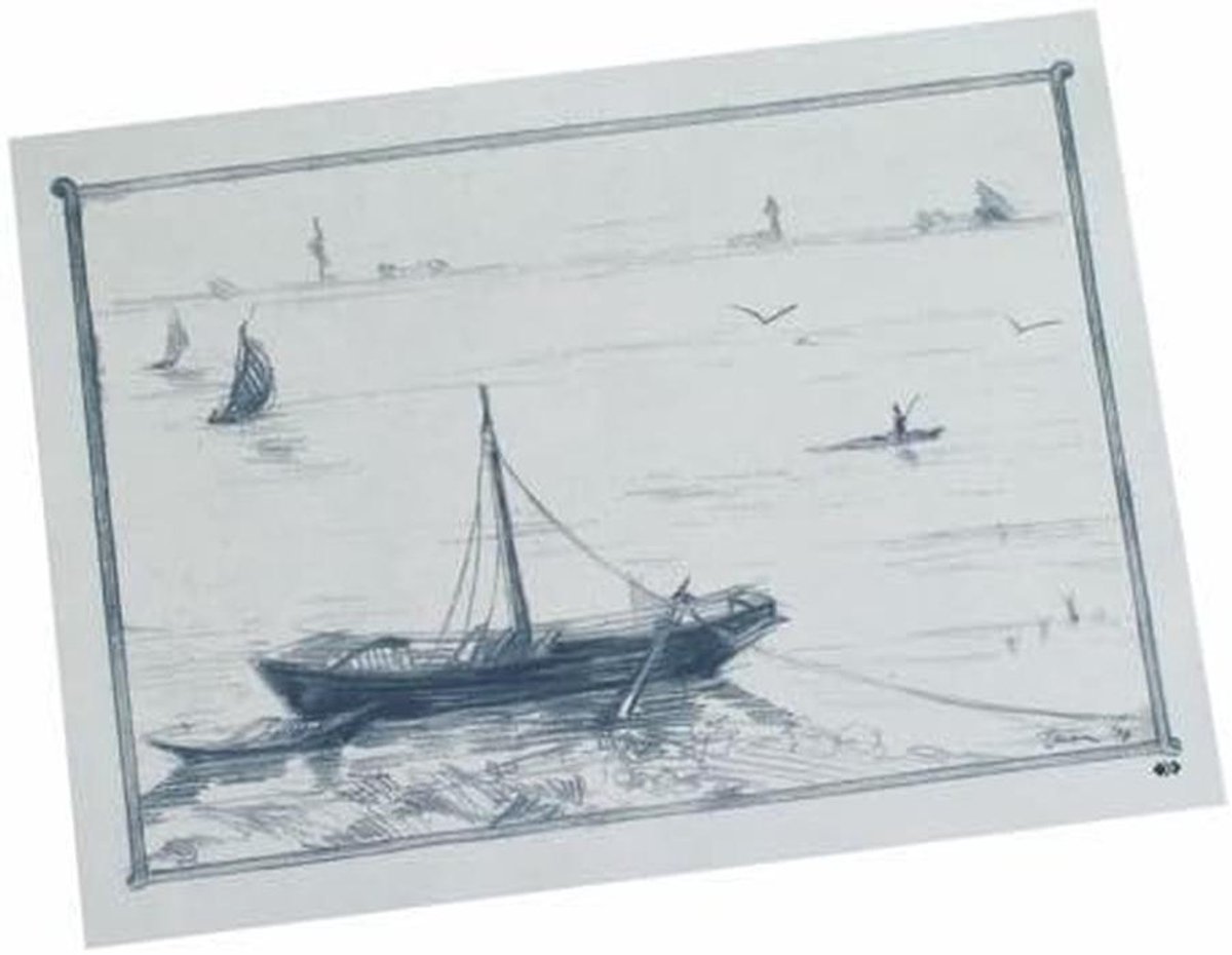 Ronde papieren placemat, 40x30cm, maritieme stijl, 100 stuks
