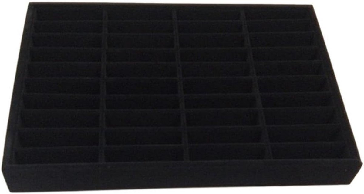Armbandendoos met 40 Vakken - Zwart - 35x24x4 cm