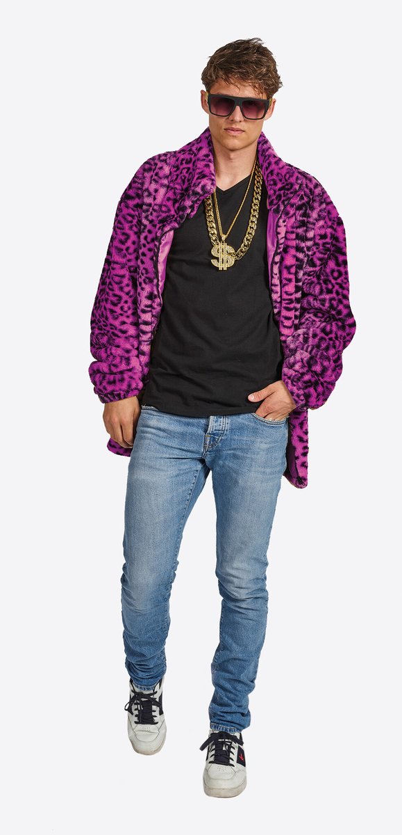 Luipaard Jas Purple Pink Heren - Maat 54