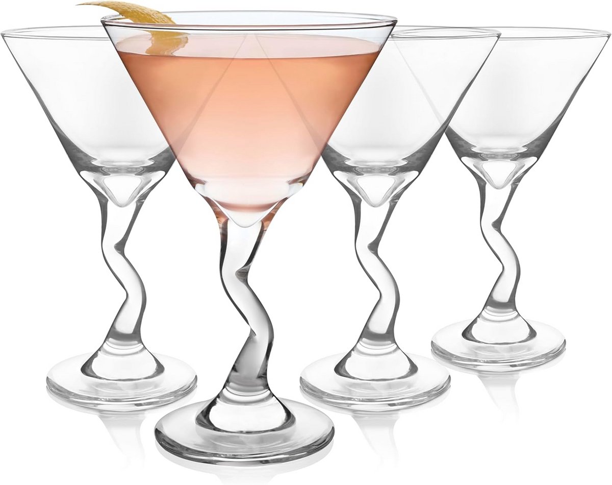 Libbey Z-Stem Martini Glazen 9 Oz Set van 4 Transparant