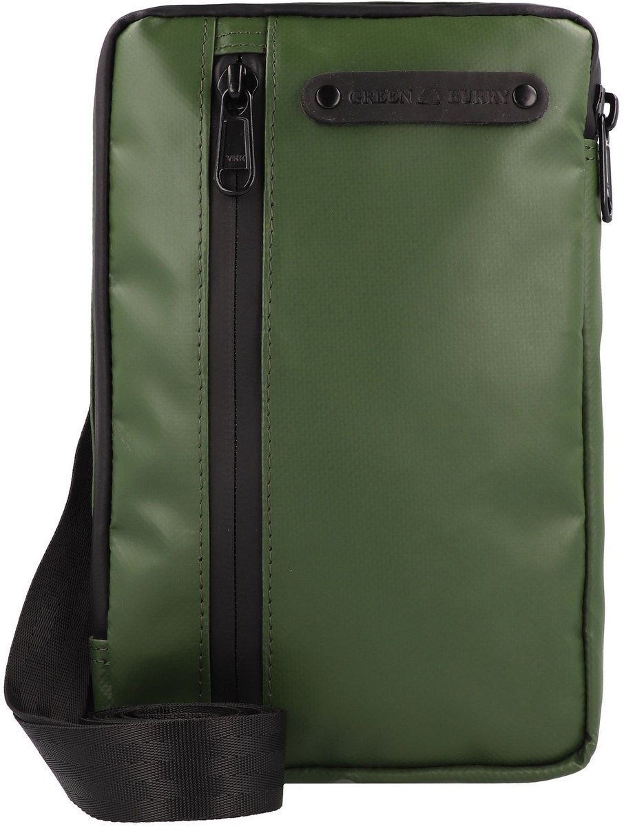 Greenburry Upcycled Tarpaulin Mini tas Schoudertas 14 cm - Dames - olive