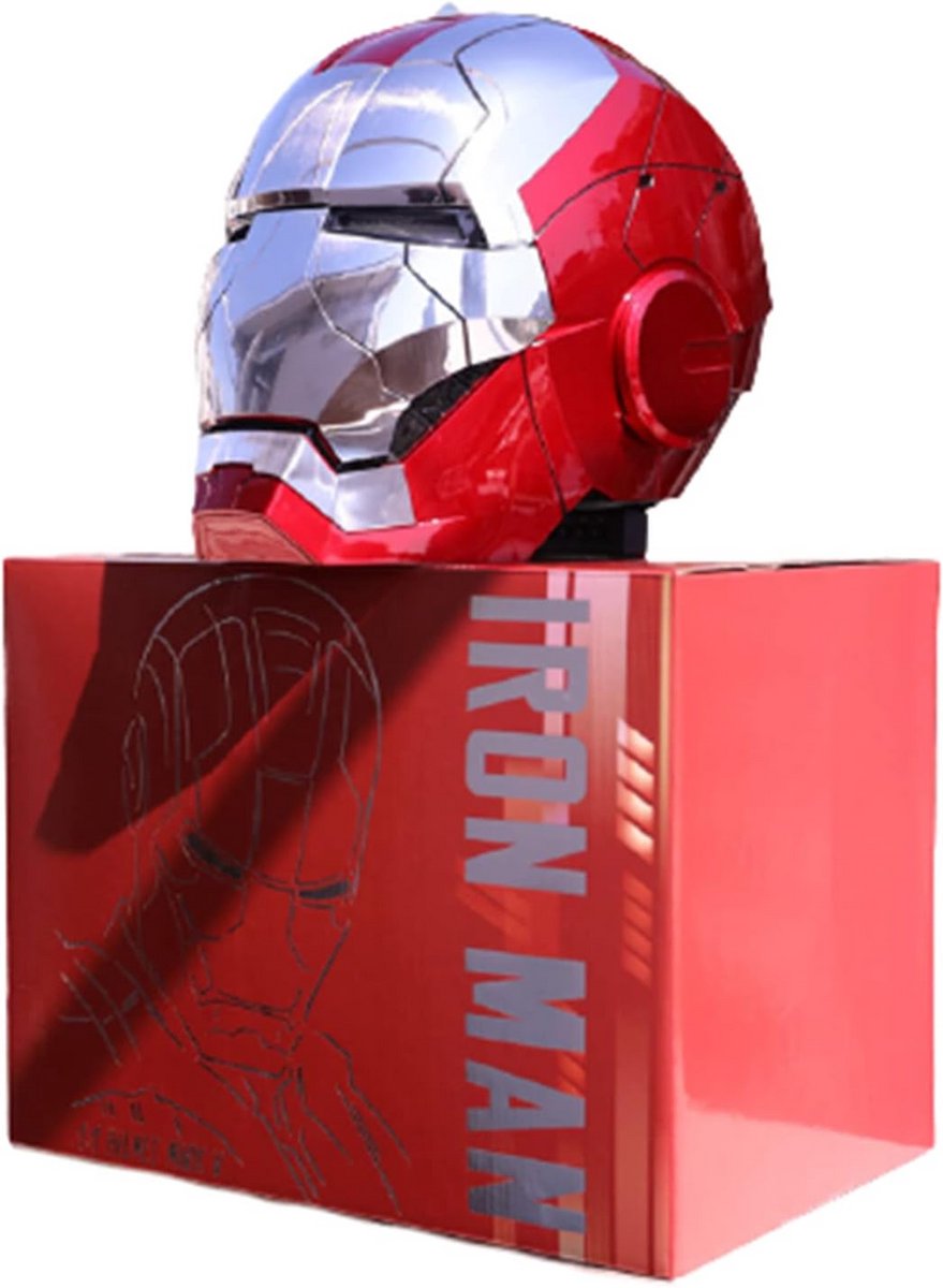 Iron Man MK5 Helm 1:1 Draagbare Cosplay Helm met Elektrische Opening, Spraak- en Touchbediening - Geschikt voor Halloween en Feesten