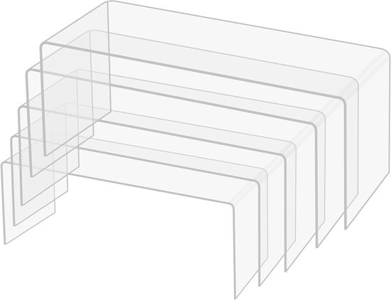 5 Size Acrylic Display Risers Shelf U Shape Showcase Fixtures for Jewelry, Display Stand for Amiibo Funko POP Figures Cupcake - 15