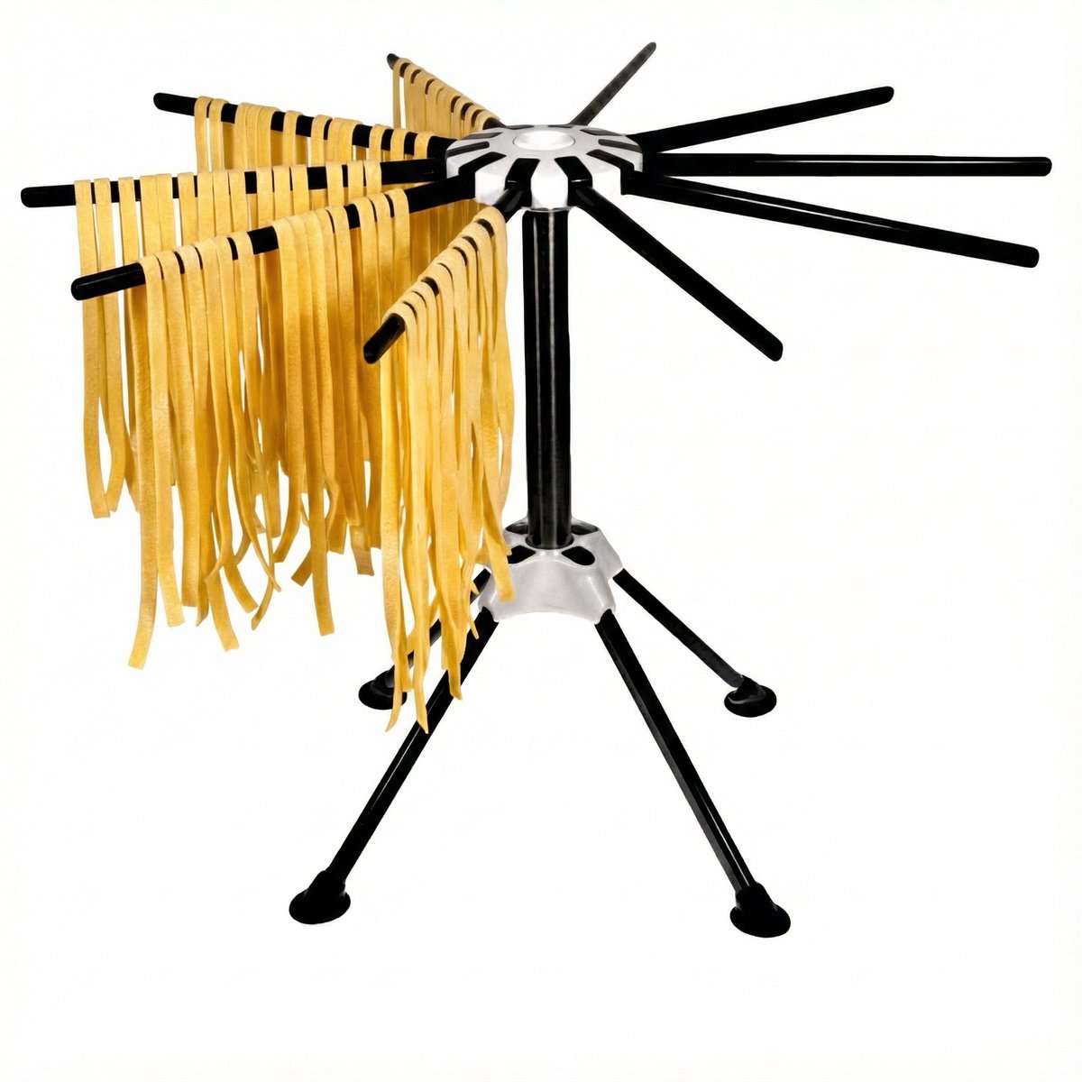YUGN Pasta Droogrek Inklapbaar Pastarek RVS - 33cm Hoogte - Pasta Droger Zoals Spaghetti - pastadroogrek Vaatwasserbestendig - Inclusief Speciaal E-Book - pastadroger Ruim 10 Armen Van 19cm