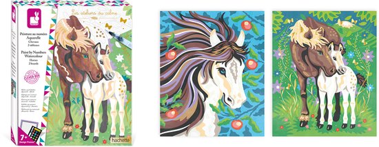 Janod Craft Set Aquarelle Peinture Par Numéros | Chevaux