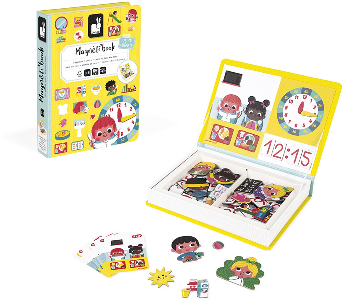 Janod - Magnetibook - Klok Kijken - Magneetboek Speelset — afbeelding 5