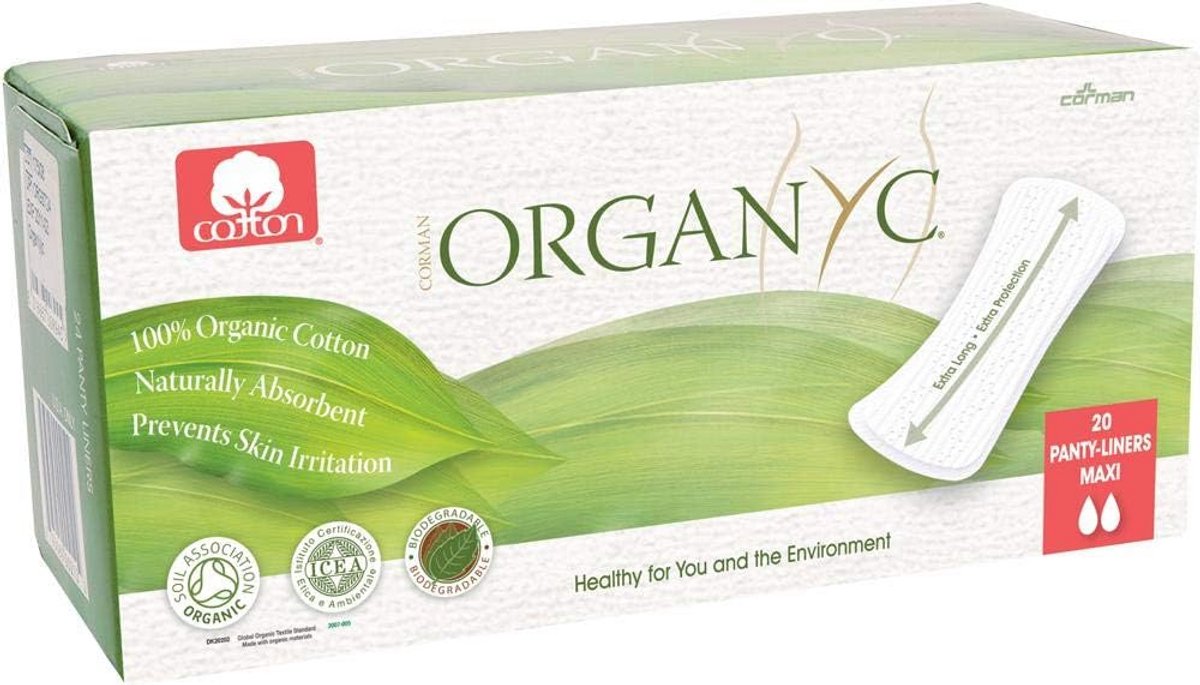 Organyc 20 Extra Lange Platte Liners Voor Dagelijks Gebruik