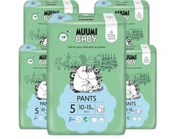 Muumi Baby Eco Luierbroekjes - Maat 5 - 10-15 kg - 190 stuks- Hypoallergeen - Gevoelige Huid - Parfumvrij - Maandbox
