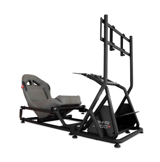 REBBLERS® SIMR 1000 Sim Racing Cockpit + TV Standaard - Verstelbare Racestoel van Formula naar GT/Rally - Race Simulator - Antraciet