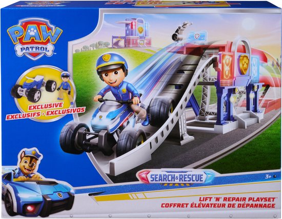 PAW Patrol - Search & Rescue - Lift 'N' Repair Speelset van 76 cm met Ryder-figuur en voertuig - Speelsets