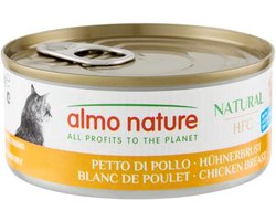 Almo Nature HFC Natural Natvoer Kip & Wit Vlees voor Volwassen Katten - 24 x 150 g Blikjes