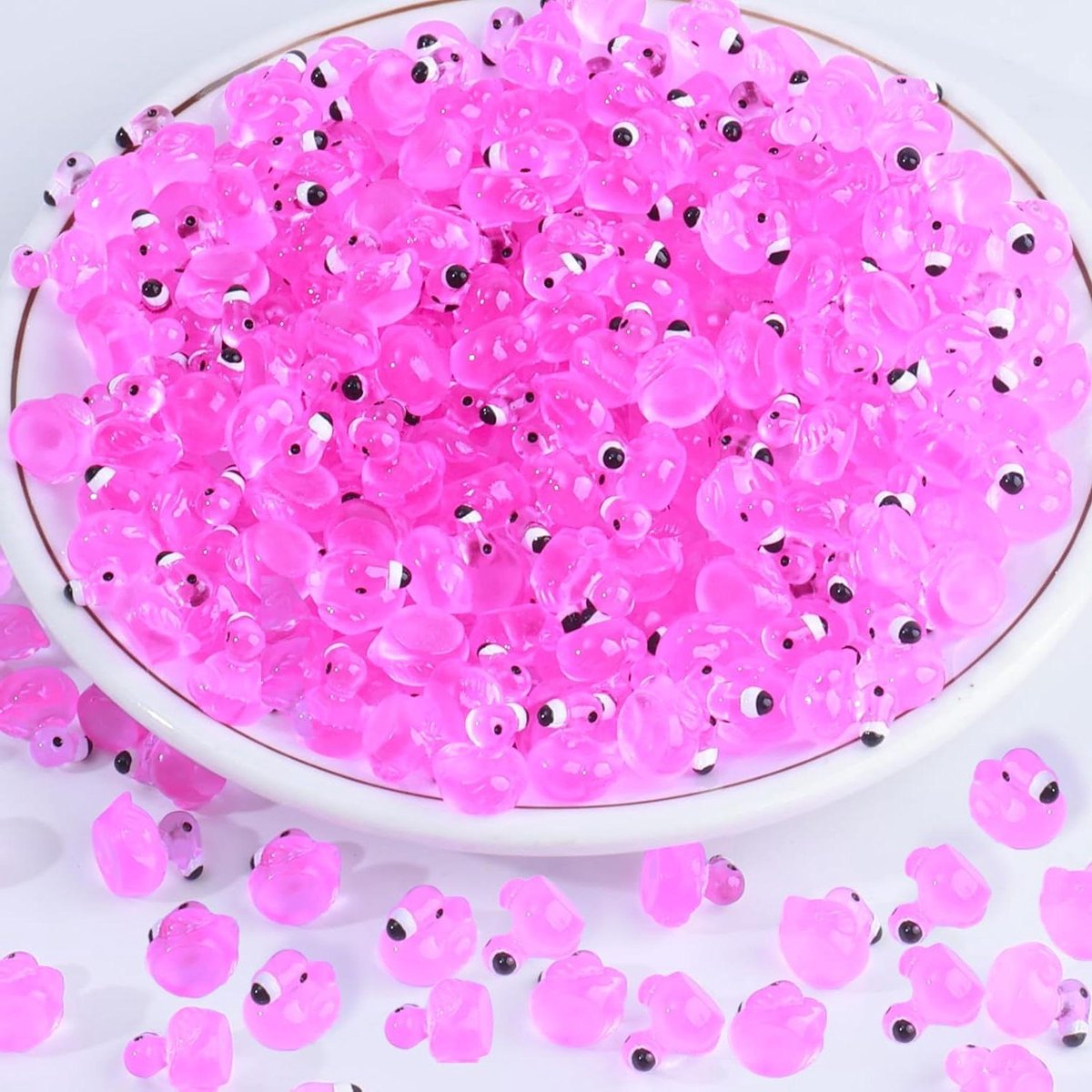 Ronte - Mini Flamingoenten van Kunsthars - Decoratieve Flamingo Figuren - Geschikt voor Microtuin, Aquarium en Poppenhuis - Set van 50 stuks